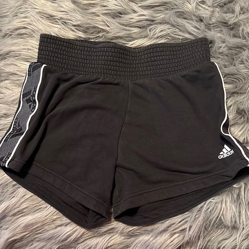 Adidas medium black high waisted sweat shorts